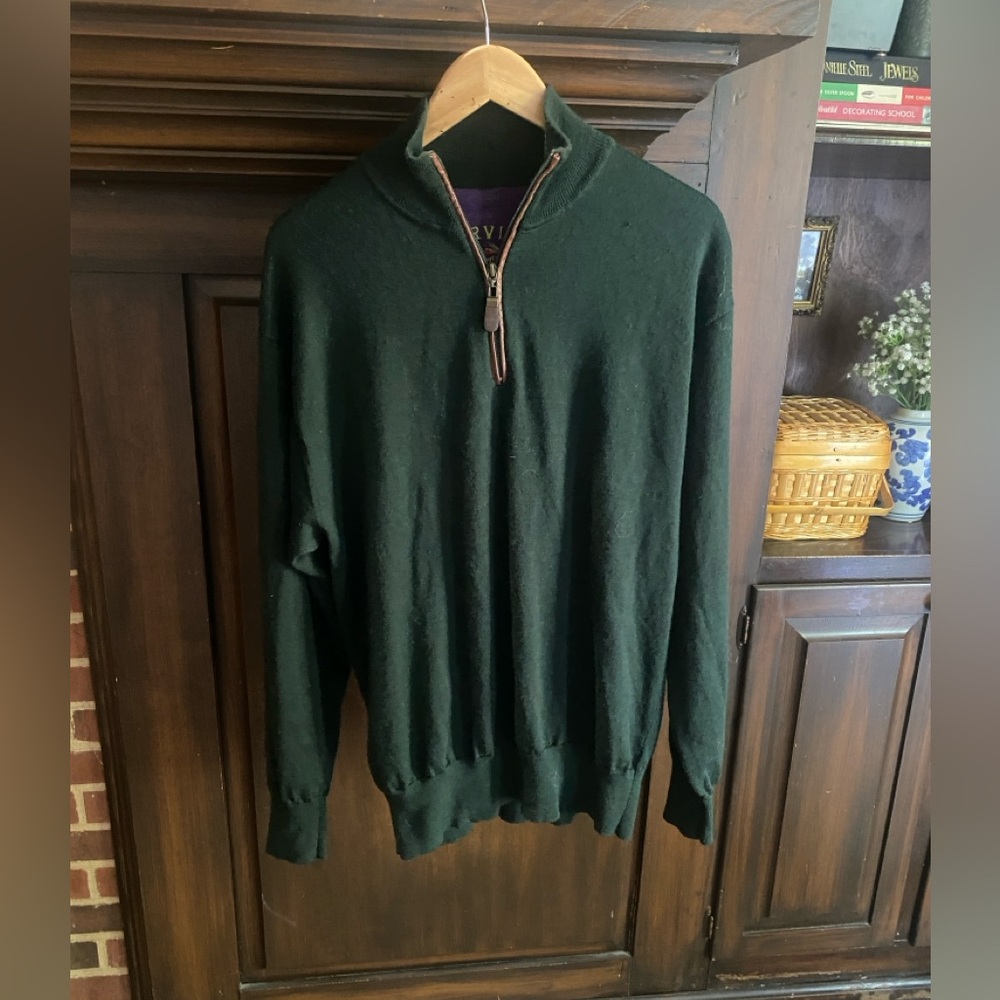 Orvis 1/4 zip men’s wool sweater size large